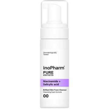 InoPharm Pure еlements Почистваща пяна за лице с ниацинамид и салицилова киселина 150 мл