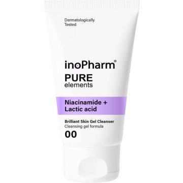 InoPharm Pure еlements Почистващ гел за лице с ниацинамид и млечна киселина 150 мл