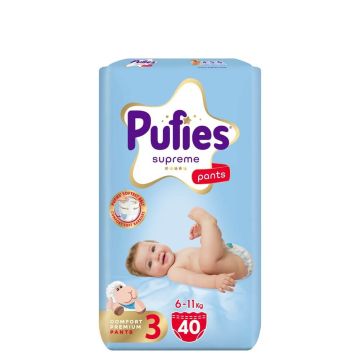 Pufies Supreme 3 Midi Бебешки Пелени-гащички 6-11 кг х 40 бр