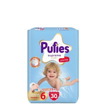 Pufies Supreme 6 Extra Large Бебешки Пелени-гащички 15+ кг х 30 бр