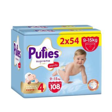 Pufies Supreme 4 Maxi Бебешки Пелени-гащички 9-15 кг 2 х 54 бр