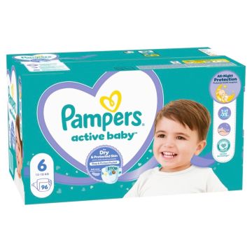 Пелени Pampers Active Baby МВ размер 6 Extra Large, 13-18 кг, 96 бр