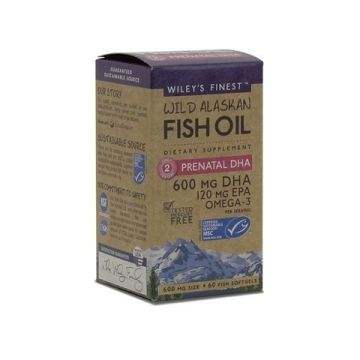 Wiley's Finest Рибено масло Омега-3 DHA за бременни 600 мг х 60 капсули