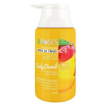 Agiva Roses Body bomb Хидратиращ крем за тяло с манго и витамини 300 мл