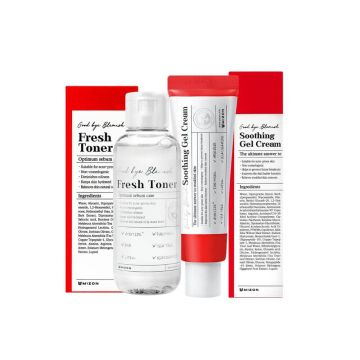MIZON Good Bye Blemish Fresh Toner Овлажняващ тоник за лице 120 мл + MIZON Good Bye Blemish Soothing Гел крем с успокояващо действие 55 мл Комплект