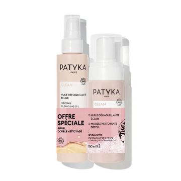 Patyka Clean Почистваща детокс пяна 150 мл + Patyka Clean Разтапящо се почистващо олио 150 мл Комплект