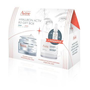BOX Avene Hyaluron Activ B3 Регенериращ крем 50 мл + Avene Hyaluron Activ B3 Мулти-интензивен нощен крем 40 мл + Avene Hyaluron Activ B3 Серум 10 мл + Тестер Комплект