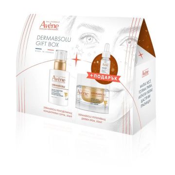 BOX Avene DermAbsolu Уплътняващ дневен крем 50 мл + Avene DermAbsolu Интензивен ремоделиращ концентриран серум 30 мл + Avene Hyaluron Activ B3 Серум 10 мл Комплект