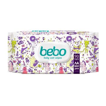 Bebo Влажни кърпички с екстракт от лавандула х 90 бр