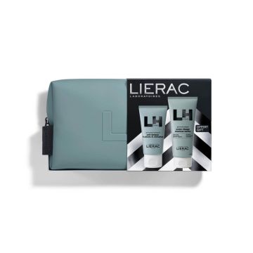 Lierac Homme Хидратиращ и енергизиращ гел крем за мъже 50 мл + Lierac Homme Душ гел 4в1 за мъже 200 мл + Подарък: несесер Комплект