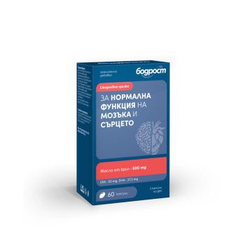 Бодрост Омега 3 за нормална функция на мозъка и сърцето х 60 капсули