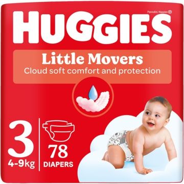 Huggies Little Movers Пелени 3 4-9кг х 78 бр