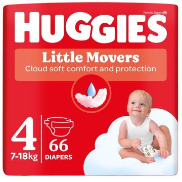 Huggies Little Movers Пелени 4 7-18кг х 66 бр