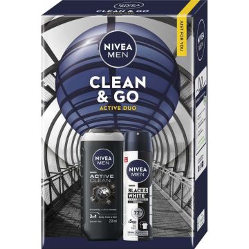 Nivea Men Xmas'25 Clean & Go Active Duo Промо комплект 