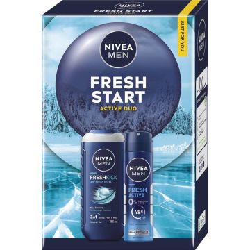 Nivea Men Xmas'25 Fresh Start Active Duo Промо комплект