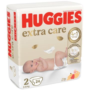 Huggies Extra Care Пелени 2 3-6 кг x 24 бр