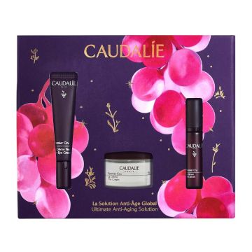 Caudalie Premier Cru Околоочен крем 15 мл + Caudalie Premier Cru Крем за лице 15 мл + Caudalie Premier Cru Серум за лице 10 мл Комплект