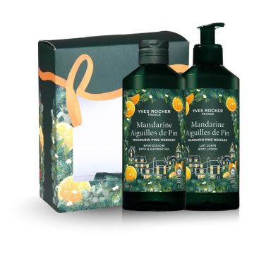 Yves Rocher Mandarine Aiguilles de Pin Лимитиран комплект Мандарина и борови иглички (душ гел/мляко за тяло/кутия)