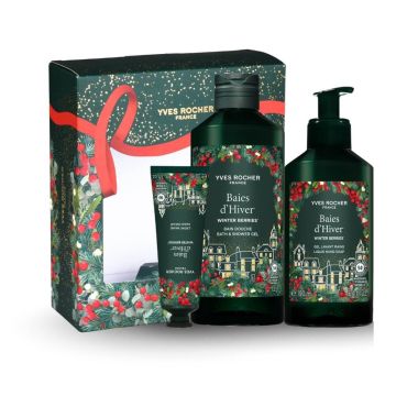 Yves Rocher Baies d'Hiver Лимитиран комплект Зимни плодове (душ гел/течен сапун/крем за ръце/кутия)