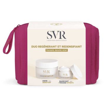 SVR Densitium Крем за лице със стягащ и уплътняващ ефект 45+ 50 мл + SVR Densitium Противостареещ обогатен нощен крем за лице 15 мл + Подарък: несесер Комплект