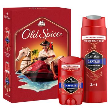 Old Spice Captain Стик против изпотяване за мъже 50 мл + Old Spice Captain Душ-гел 3 в 1 за мъже 250 мл Комплект