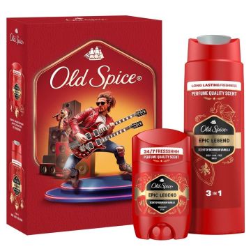 Old Spice Epic Legend 3in1 Душ гел и шампоан за мъже 250 мл + Old Spice Epic Legend Дезодорант стик против изпотяване за мъже 50 мл Комплект