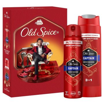 Old Spice Captain Душ-гел 3в1 за мъже 250 мл + Old Spice Captain Дезодорант против изпотяване за мъже 150 мл Комплект