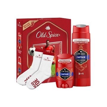 Old Spice Captain Душ-гел 3в1 за мъже 250 мл + Old Spice Captain Део Стик против изпотяване 50 мл + Подарък: чорапи Комплект