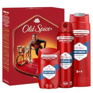 Old Spice Whitewater Дезодорант против изпотяване за мъже 150 мл + Old Spice Whitewater Душ-гел за тяло за мъже 250 мл + Old Spice Whitewater Део стик против изпотяване за мъже 50 мл Комплект