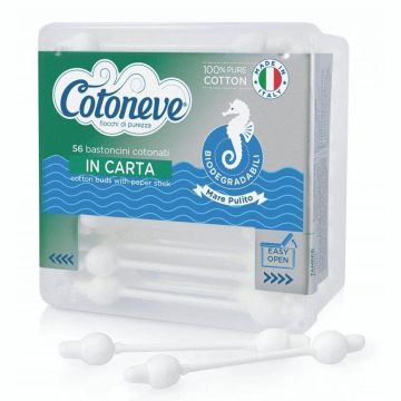 Cotoneve Биоразградими клечки за уши с ограничител х 56 броя