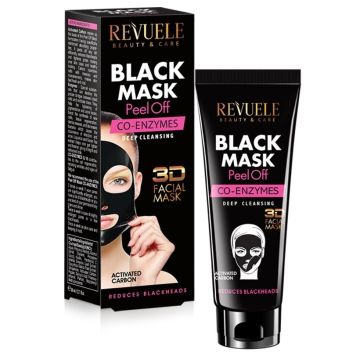 Revuele Черна 3D Пилинг маска за лице с коензими 80 мл