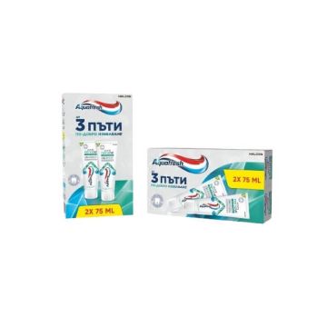 Aquafresh Long Lasting White Renew Избелваща паста за зъби 2 х 75 мл Комплект