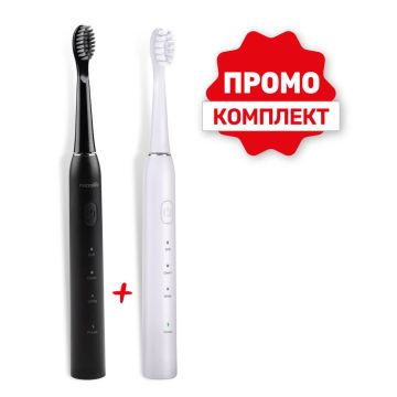 Microlife Clean S3 White Звукова електрическа четка за зъби бяла + Microlife Clean S3 Black Звукова електрическа четка за зъби черна Комплект