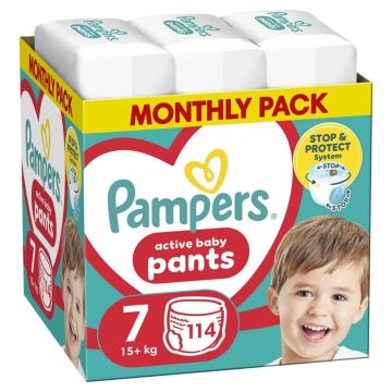 Пелени - гащички Pampers Active Baby размер 7, 15+ кг х 114 бр