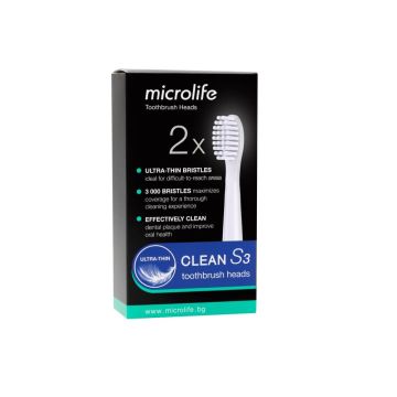 Microlife Глави за звукова ел. четка Microlife S3 soft бели х 2 броя 