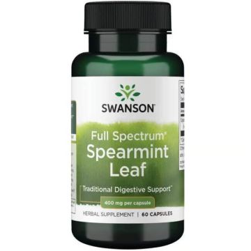 Swanson Full Spectrum Spearmint Leaf Листа от мента пълен спектър х 60 капсули