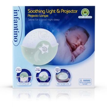 Прожектор с успокояваща светлина 3в1 Светло зелено Infantino 