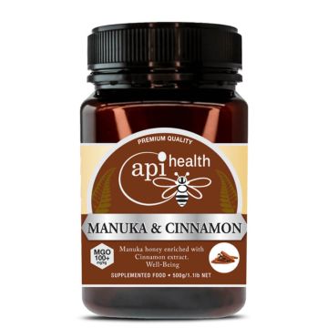 Manuka & Cinnamon Многоцветен пчелен мед от манука MGO 100+ с канела 500 г Api Health