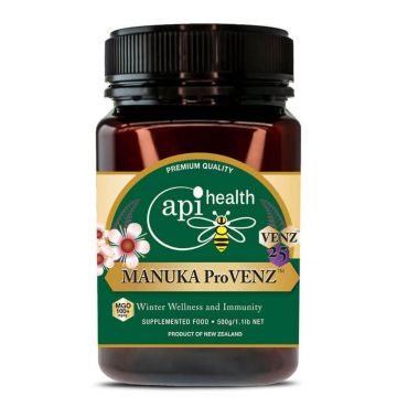 Manuka pro VENZ Многоцветен пчелен мед от манука MGO 100+ с пчелна отрова и прополис 500 г Api Health