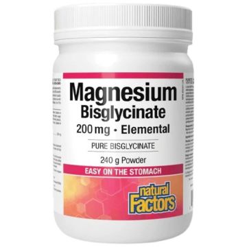 Natural Factors Magnesium Bisglycinate Pure Магнезий (бисглицинат) прах 200 мг х 240 г
