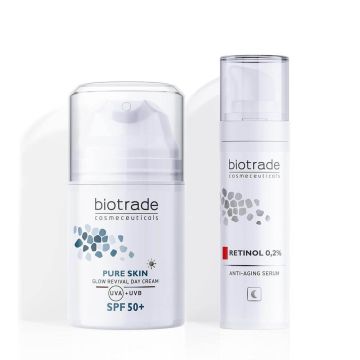 Biotrade Pure Skin Озаряващ дневен крем SPF50+ 50 мл + Biotrade Серум против бръчки с ретинол 0,2% 30 мл Комплект