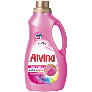Alvina Color 2 in 1 Перилен препарат с омекотител за цветни и бели тъкани 1100 мл