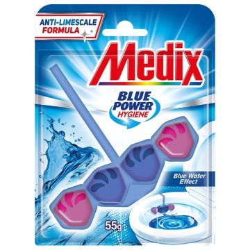 Medix WC Blocks total power guard Blue power Hygiene Твърдо тоалетно блокче, синя вода 55 г