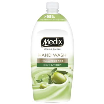 Medix Derma Care Creamy Olive Scent Течен сапун за ръце 800 мл Пълнител