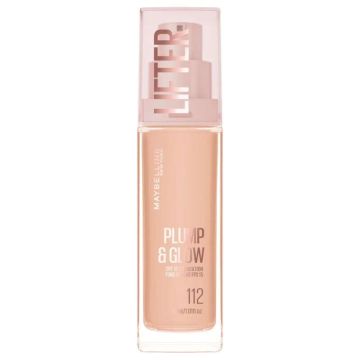 Maybelline Lifter Plump & Glow Фон дьо тен а естествен и сияен завършек, цвят 112
