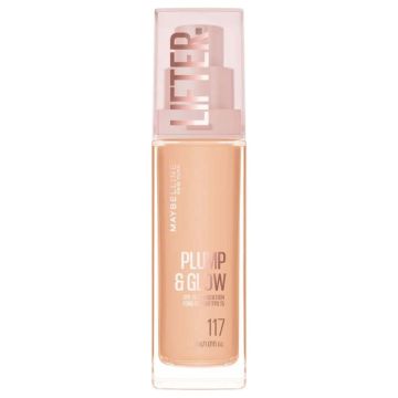 Maybelline Lifter Plump & Glow Фон дьо тен а естествен и сияен завършек, цвят 117