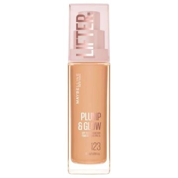 Maybelline Lifter Plump & Glow Фон дьо тен а естествен и сияен завършек, цвят 123