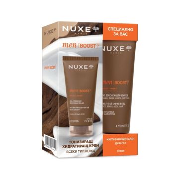 Nuxe Men Boost Хидратиращ гел 50 мл + Подарък Мултифункционален душ-гел 100 мл
