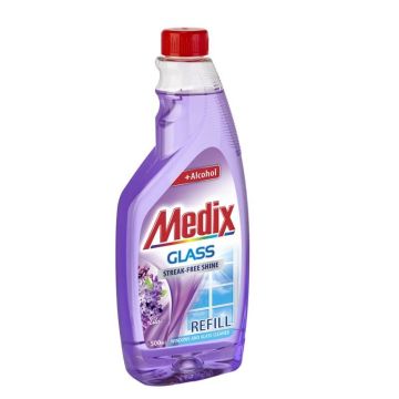 Medix glass Препарат за стъкла и гладки повърхности люляк, пълнител 500 мл 
