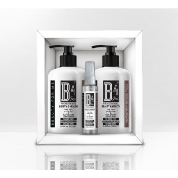 B4ME Кофеинова терапия Безсулфатен шампоан 250 мл + Безсиликонова маска 250 мл + Спрей без отмиване 50 мл Комплект